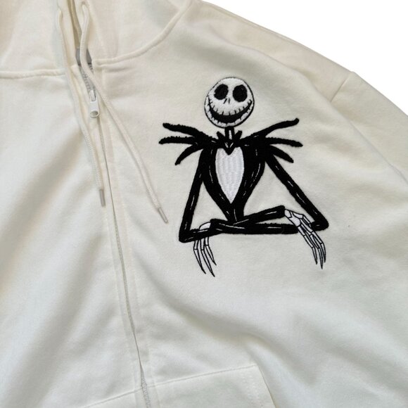 Disney The Nightmare Before Christmas Hoodie Sweatshirt Women's Size XXL Ivory - Picture 3 of 10
